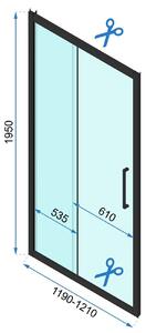 Rea Rapid Slide, sprchovací kút s posuvnými dverami 110(dvere) x 80(stena), 6mm číre sklo, zlatý lesklý profil, KPL-K5628