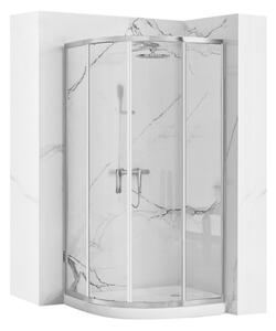 Rea Look, štvrťkruhový sprchovací kút 80x80x190 cm, 5mm číre sklo, chrómový profil + biela sprchová vanička, KPL-10005