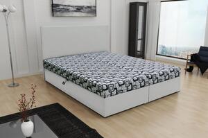 Odolná čalúnená posteľ s úložným priestorom DANIELA 160x200, biela + šedá