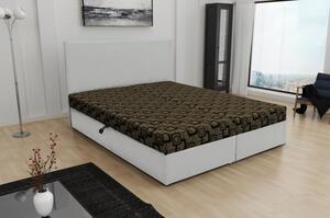 Odolná čalúnená posteľ s úložným priestorom DANIELA 160x200, biela + hnedá