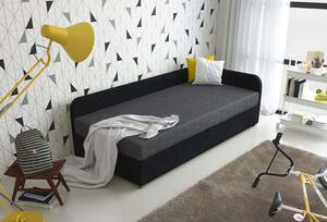 Čalúnená posteľ VALESKA 90x200, čierna + šedá
