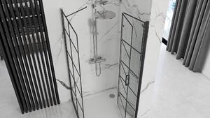 Rea Molier Black, sprchový kút so skladacími dverami 80(dvere) x 90(stena), 6mm číre sklo, čierny profil, KPL-K0537