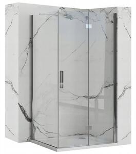 Rea Molier, sprchová kabína 90(dvere) x 80(stena) x 190 cm, 6mm číre sklo, chrómový profil, KPL-K1539