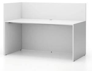Kancelárska zostava single s paravánom SEGMENT, ľavá, biela / biela