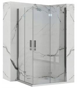 Rea Molier Double, sprchový kút so skladacími dverami 100(dvere) x 100(dvere), 6mm číre sklo, chrómový profil, KPL-K6374