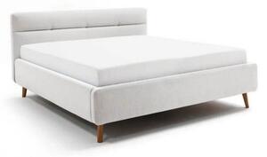 Svetlosivá čalúnená dvojlôžková posteľ s úložným priestorom s roštom 160x200 cm Lotte – Meise Möbel