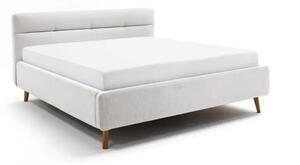 Svetlosivá čalúnená dvojlôžková posteľ s úložným priestorom s roštom 180x200 cm Lotte – Meise Möbel
