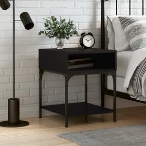 Nočný stolík čierny 40x41x50 cm kompozitné drevo