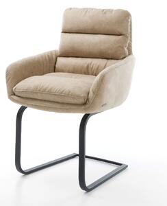 DELIFE Jedálenská stolička Abelia-Flex s opierkami mikrovlákno béžová vintage jedálenská stolička plochá čierna