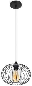 HEXE Luster na lanku CORRINI 1xE27/60W/230V pr. 25 cm čierna/číra HX0189 + záruka 3 roky zadarmo
