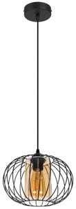 HEXE Luster na lanku CORRINI 1xE27/60W/230V pr. 25 cm čierna/béžová HX0190 + záruka 3 roky zadarmo