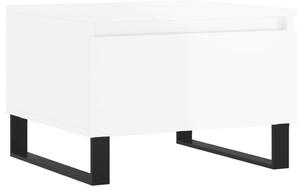 Konferenčný stolík lesklý biely 50x46x35 cm kompozitné drevo