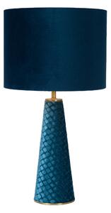 LUCIDE Stolná lampa Velvet Turquoise Blue Ø 25 cm