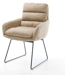 DELIFE Jedálenská stolička Abelia-Flex s opierkami mikrovlákno béžová vintage tenká podstava čierna