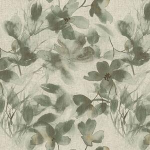 Luxusná sivo-zelená vliesová kvetinová tapeta 72952, Zen, Emiliana Parati