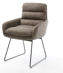 DELIFE Jedálenská stolička Abelia-Flex s opierkami mikrovlákno taupe vintage tenká podstava čierna