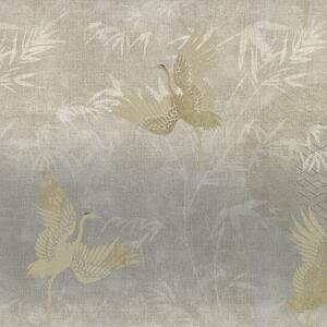 Luxusná sivo-béžová vliesová tapeta, vtáky 72907, Zen, Emiliana Parati