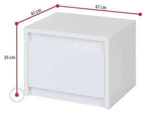 Nočný stolík TANIA, 47x35x41, biela