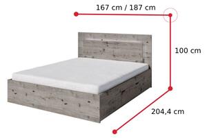 Manželská posteľ MOGO, 160x200, portlandský jaseň