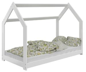 AMI nábytok Detská posteľ DOMČEK D2 80x160cm masív biela