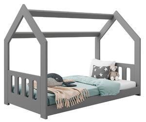 AMI nábytok Detská posteľ DOMČEK D2C 80x160cm masív sivá