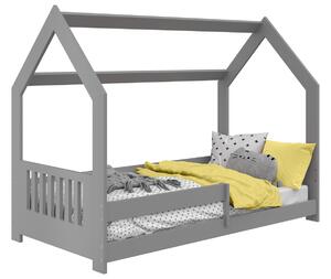 AMI nábytok Detská posteľ DOMČEK D5E 80x160cm masív sivá