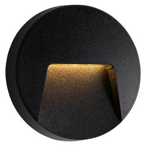 Vonkajšie nástenné svietidlo čierne okrúhle vrátane LED IP65 - Priem