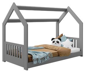 AMI nábytok Detská posteľ DOMČEK D2E 80x160cm masív sivá