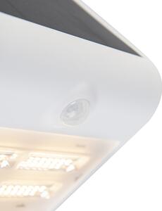 Vonkajšie nástenné svietidlo biele 21,5 cm so stretávacím svetlom a senzorom na solárne - Daya