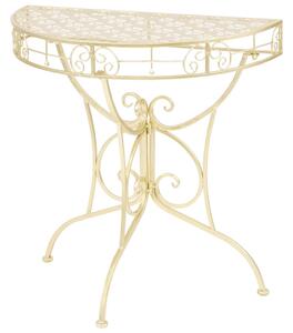 Polkruhový kovový bočný stolík vintage štýl 72x36x74 cm zlatý