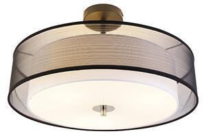 Moderné stropné svietidlo čiernobiele 50 cm 3-svetlo - Drum Duo