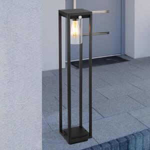 Chodníkové svetlo Candela, 80 cm, so snímačom, Čierna, Hliník, Moderný, Osvetlenie príjazdovej cesty