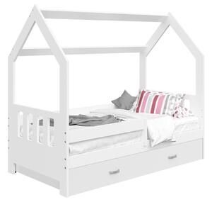 AMI nábytok Dětská postel DOMEČEK D3C 80x160cm masiv bílá