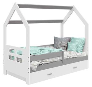 AMI nábytok Dětská postel DOMEČEK D3D 80x160cm masiv bílá