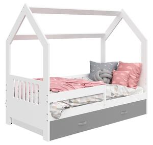 AMI nábytok Dětská postel DOMEČEK D3E 80x160cm masiv bílá