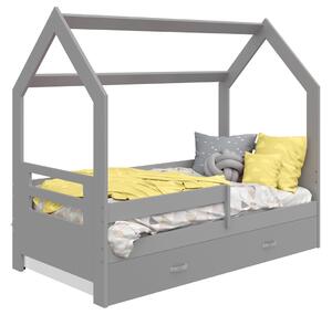 AMI nábytok Dětská postel DOMEČEK D3B 80x160cm masiv šedá