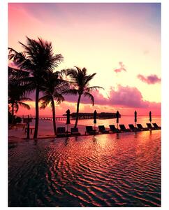Gario Fototapeta Západ slnka na pláži na Maledivách Veľkosť: 150 x 200 cm, Materiál: Latexová