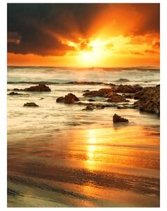 Fototapeta Západ slnka nad rozbúreným morom Materiál: Samolepiaca, Rozmery: 150 x 200 cm