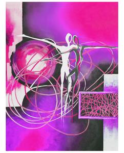 Gario Fototapeta Postavy v tanci vo fialovom poli Veľkosť: 150 x 200 cm, Materiál: Latexová