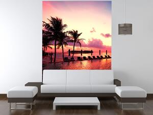 Gario Fototapeta Západ slnka na pláži na Maledivách Veľkosť: 150 x 200 cm, Materiál: Latexová