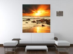 Fototapeta Západ slnka nad rozbúreným morom Materiál: Samolepiaca, Rozmery: 150 x 200 cm