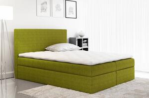Veľká čalúnená posteľ Ella zelená 200 + Topper zdarma