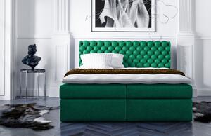 Štýlová kontinentálna posteľ Giulio zelená 200 x 200 + topper zdarma