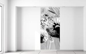 Gario Fototapeta Krásne čiernobiele púpavy Veľkosť: 95 x 205 cm, Materiál: Latexová