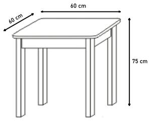 Drevený stôl, čtvercový 60x60 - orech