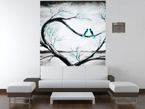 Gario Fototapeta Vtáčiky v tyrkysovom svite mesiaca Veľkosť: 150 x 200 cm, Materiál: Latexová