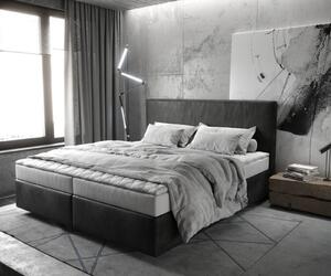 DELIFE Boxspring posteľ Dream-Well 180×200 cm mikrovlákno antracitová vintage s matracom a topperom
