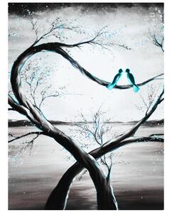 Gario Fototapeta Vtáčiky v tyrkysovom svite mesiaca Veľkosť: 150 x 200 cm, Materiál: Latexová