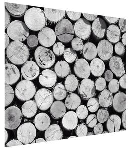 Gario Fototapeta Bezfarebná kopa dreva Veľkosť: 268 x 100 cm, Materiál: Latexová