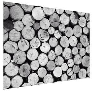 Gario Fototapeta Bezfarebná kopa dreva Veľkosť: 536 x 240 cm, Materiál: Latexová